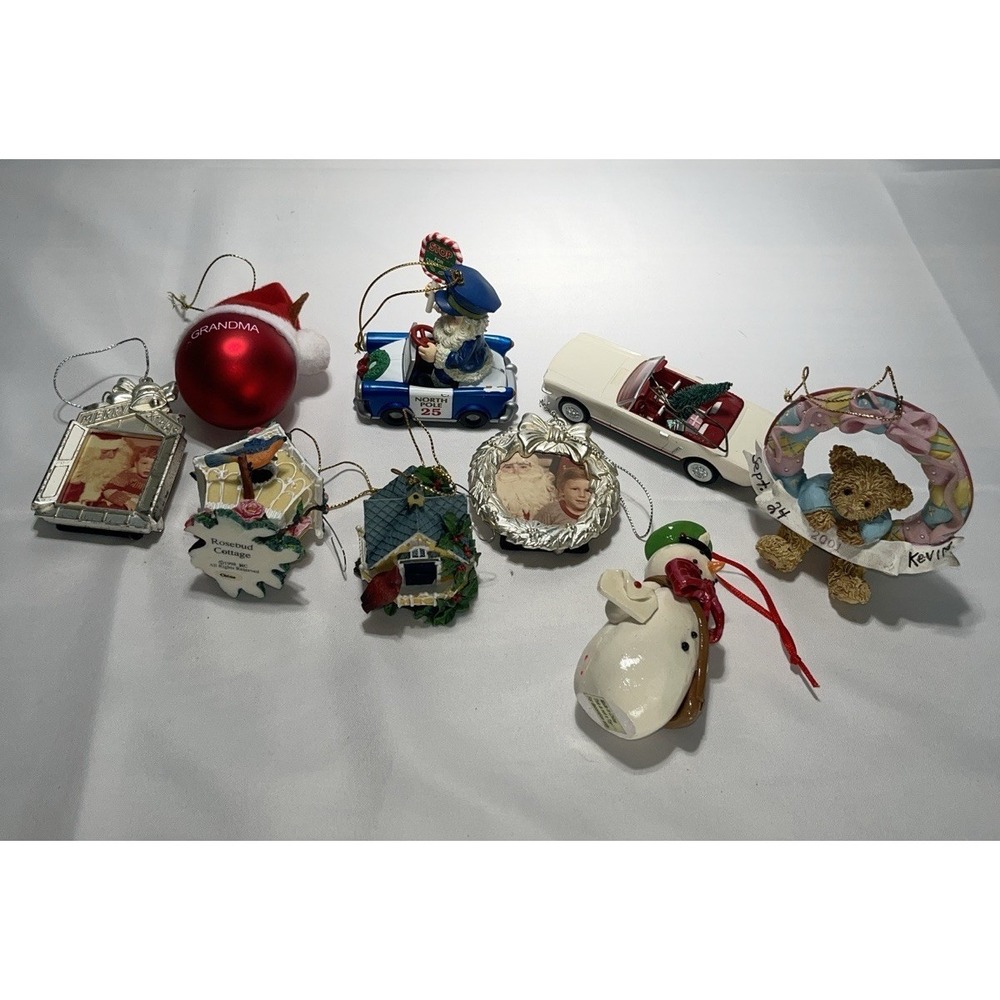 Vintage Christmas Tree Ornaments Mixed Lot 10‎ Total Items